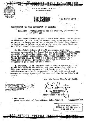 Le document déclassifié de l'opération Northwoods